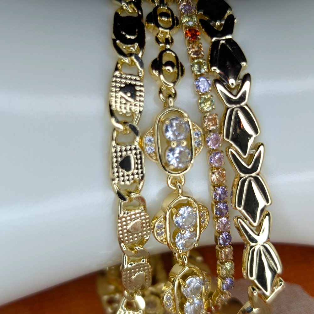 Pretty Bird 14K Yellow Gold Plated Heart Link Stacking Bracelet $25 or 2 For $40